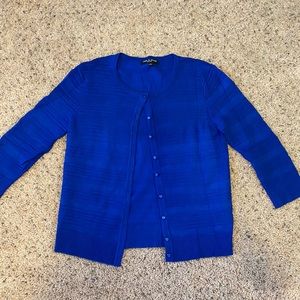 Cable and Gauge Cardigan - Blue - PS